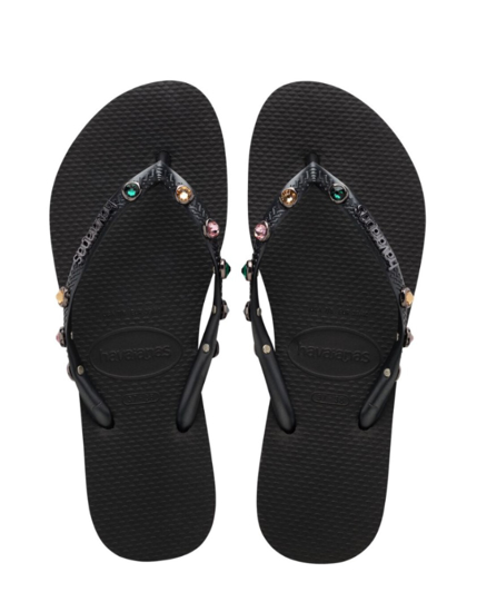 HAVAIANAS BEADS GLITTER GOLDEN BLACK