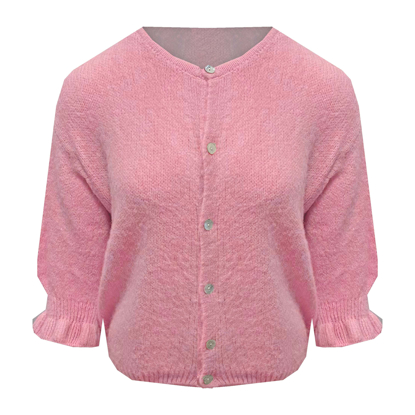 CARDIGAN SOFT KNITTED RUSHES PINK