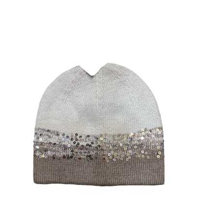 BEANIE PAILLETTES BEIGE 