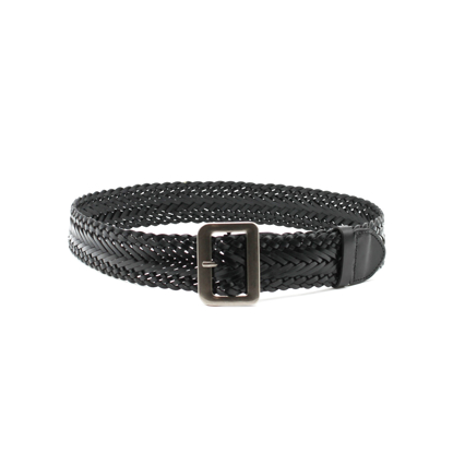 LEATHER BRAIDED BELT BLACK