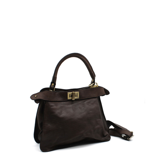 LEATHER BAG BYRA BROWN