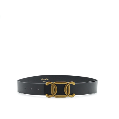 	LEATHER BELT ROUND BLACK