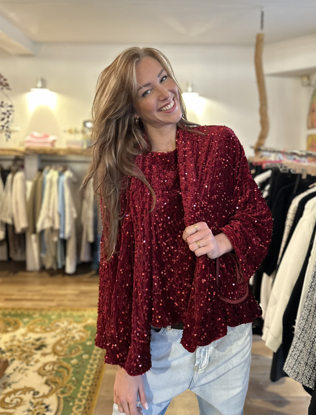 JACKET PAILLETTES BORDEAUX 