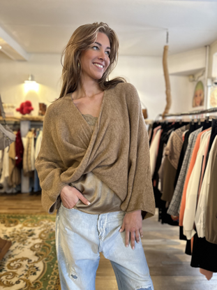 OVERSIZED KNITTED SWEATER CAMEL