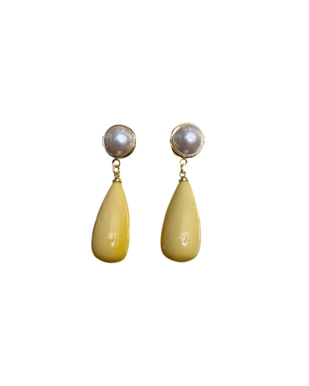 EARRING PEARL YELLOW