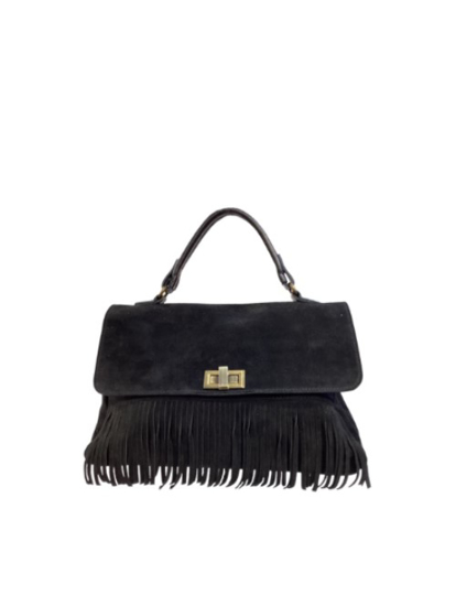 BAG SUEDE FRINGE BLACK