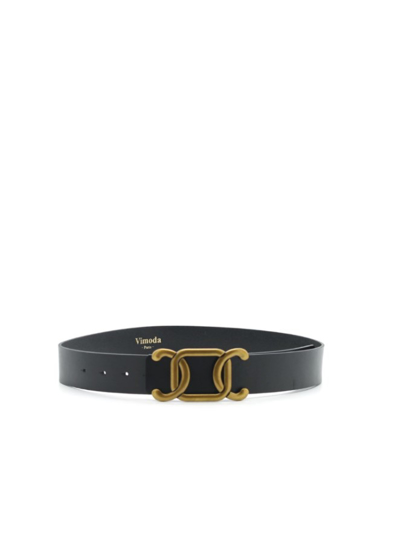 LEATHER BELT ROUND BLACK