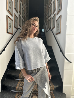 SWEATER ¾ SLEEVES GREY
