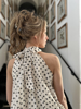 TOP HALTER DOTS BLACK & ERCU