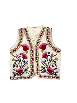 	GILET SENES FLOWER FUCHSIA