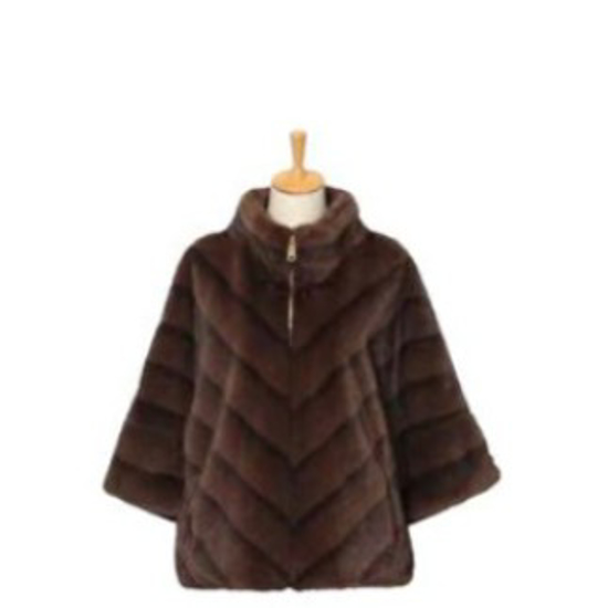 JACKET FAUX FUR ZIPPER BROWN