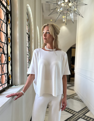  TOP KNITTED SHORT SLEEVES NATASHA ECRU