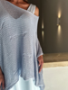 PONCHO KNITTED NATASHA  BABY BLUE