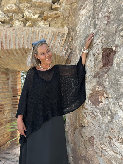 PONCHO KNITTED NATASHA BLACK 