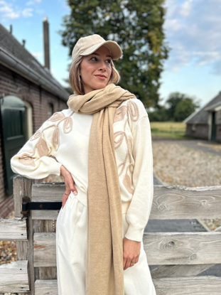 KNITTED BIG SCARF CAMEL