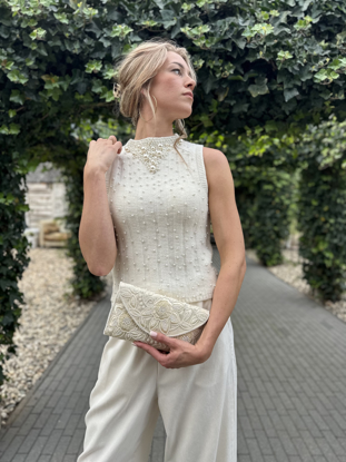CREMÉ PEARL KNITTED TURTLE TOP