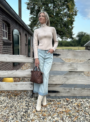 ZIPPER TOP BEIGE