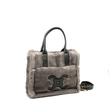 BAG FAUX FUR GREY 