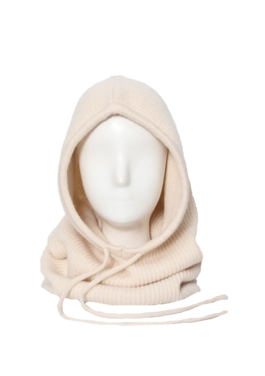 HOODY CAP RIBBED ECRU 