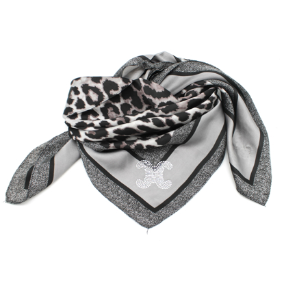 SCARF LEOPARD GREY
