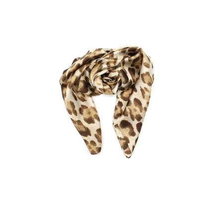SILK SCARF LEOPARD PRINTED