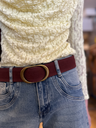 LEATHER BELT BORDEAUX 