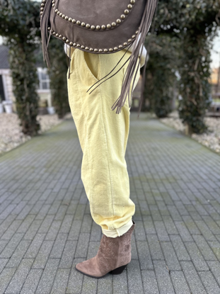  RIBBED JOGPANTS YELLOW