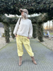  RIBBED JOGPANTS YELLOW